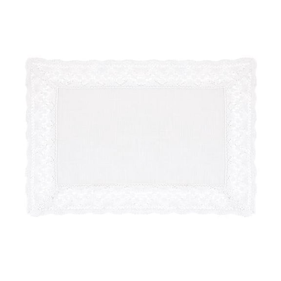 14 x 20 in. Lace Border Oblong Placemats, White - Set of 4