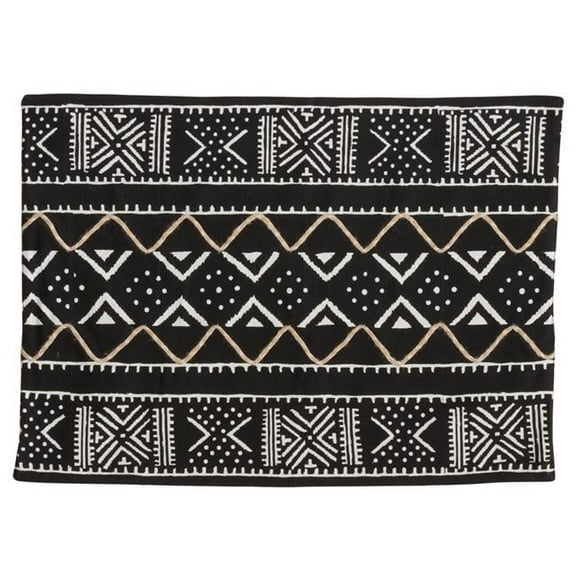 14 x 20 in. Mud Cloth Placemats, Black - Set of 4