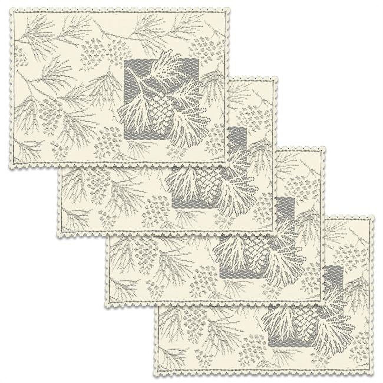 Ecru Pine Cone Lace Rectangular Placemats Set of 4