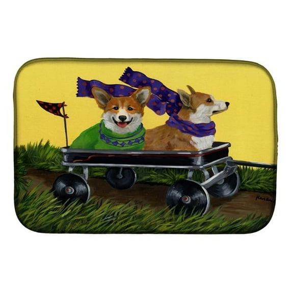 14 x 21 in. Corgi Express Dish Drying Mat