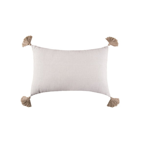 Bree Striped Dune Tan Cotton Accent Pillow, 14" x 22"