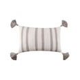 thumbnail image 1 of Joey Striped Gray Cotton Accent Pillow, 14" x 22", 1 of 4
