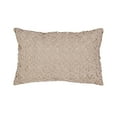 thumbnail image 1 of Ribbon Mesh Solid Sandstone Tan Polyester Decor Throw Pillow, 14" x 22", 1 of 4