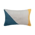 thumbnail image 1 of Rory Blue Sand & Gold Cotton Blend Accent Pillow 14" x 22", 1 of 5
