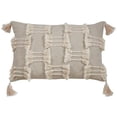 thumbnail image 1 of 14 x 23 in. Tri-Line Frayed Throw Pillow Cover, Natural, 1 of 1