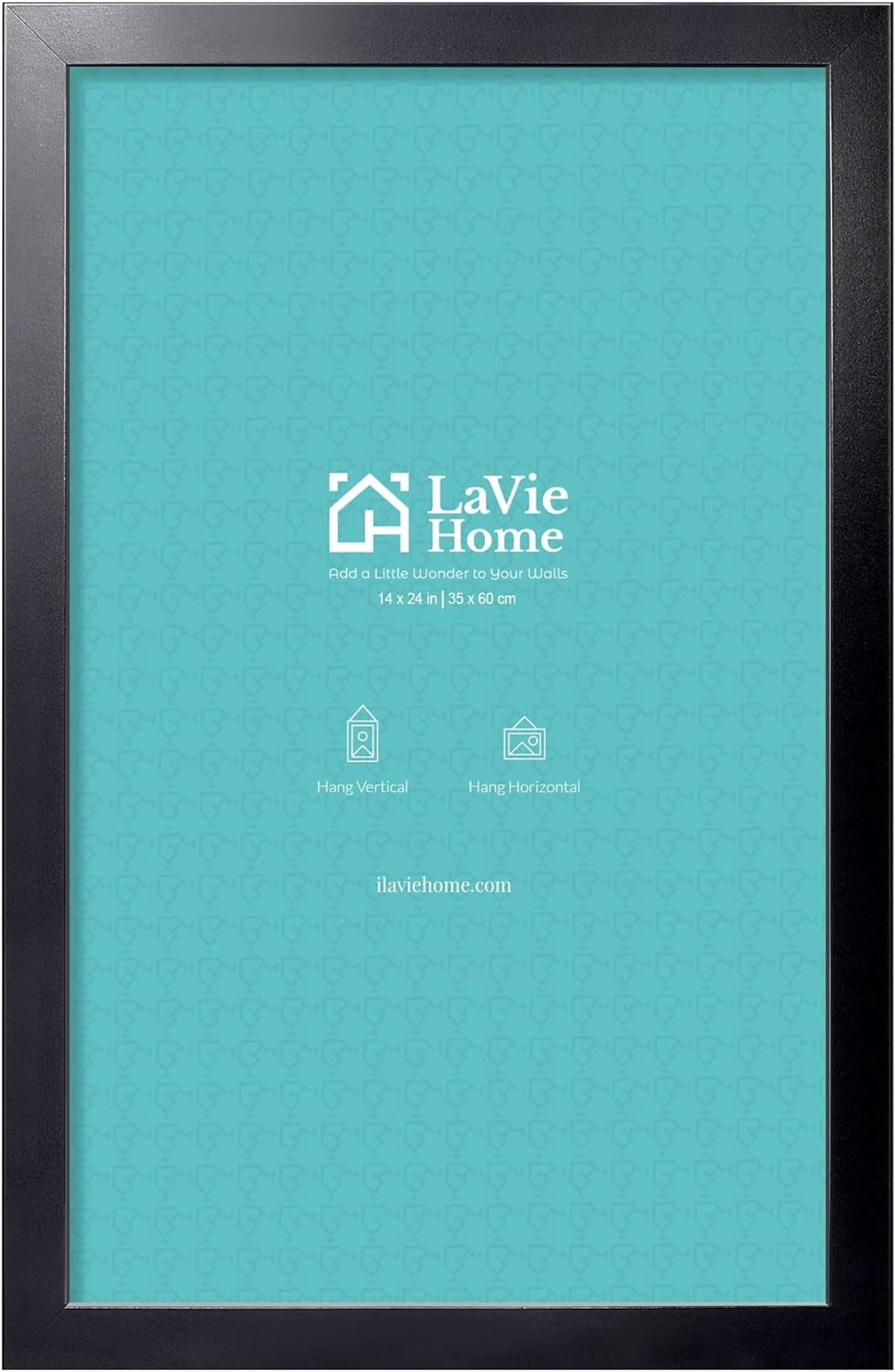 14 x 24 Picture Frame, 24x14 Poster Frame with High Definition Plexiglass, Horizontal or Vertical Wall Gallery Poster Frames Suitable for Photos, Artworks, Posters,Puzzle, Black 1pc