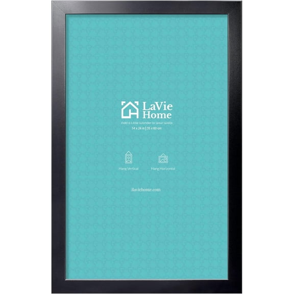 14 x 24 Picture Frame, 24x14 Poster Frame with High Definition Plexiglass, Horizontal or Vertical Wall Gallery Poster Frames Suitable for Photos, Artworks, Posters,Puzzle, Black 1pc