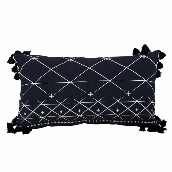 14" x 26" Decorative Pillow Nikki Chu Indigo Collection Embroidered