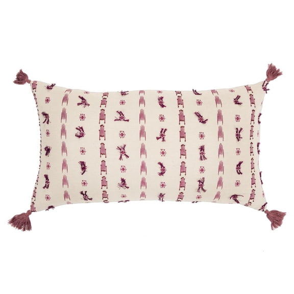 Rizzy Home Geometric 14" x 26" Poly Filled Pillow with Cotton Cover-Natural
