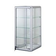 thumbnail image 1 of 14 x 27 in. Glass Countertop Showcase Tower Display Case, Silver, 1 of 1