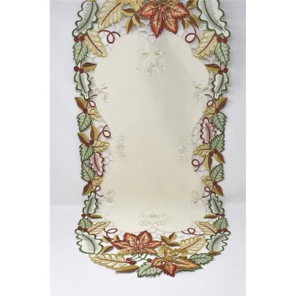 14 x 28 in. Multicolored Autumn Leaves Table Runner