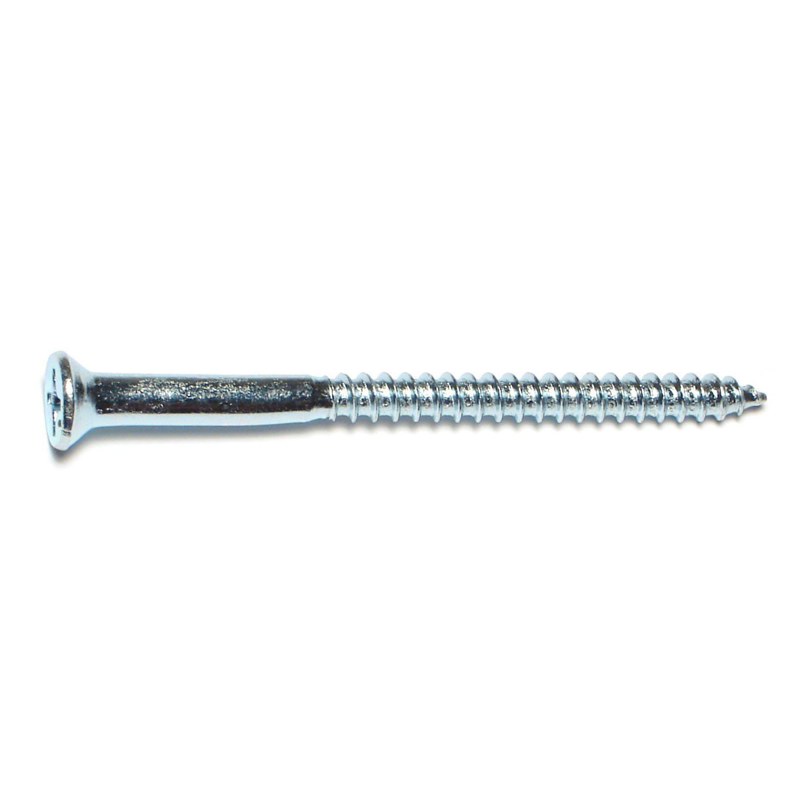 #14 x 3-1/2" Zinc Plated Steel Phillips Flat Head Wood Screws WSFS-512