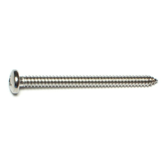 #14 x 3" 18-8 Stainless Steel Phillips Pan Head Sheet Metal Screws SMSPSS-481