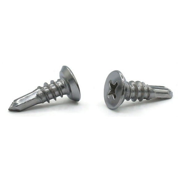 #14 x 3/4" Self-Drilling Screws / Phillips / Flat Undercut Head / Steel / Zinc - 4000 Piece Carton