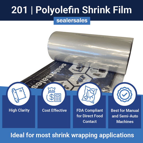 14" x 3,500ft General Purpose POF CF Shrink Film, 75 gauge
