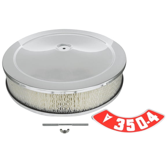 14 x 3 Chrome Air Cleaner Assembly With 350-4BBL Decal Firebird GTO Grand Prix
