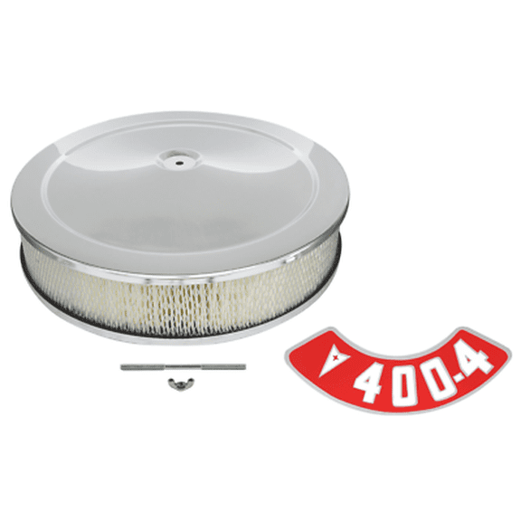 14 x 3 Chrome Air Cleaner Assembly With 400-4BBL Decal Firebird GTO Grand Prix