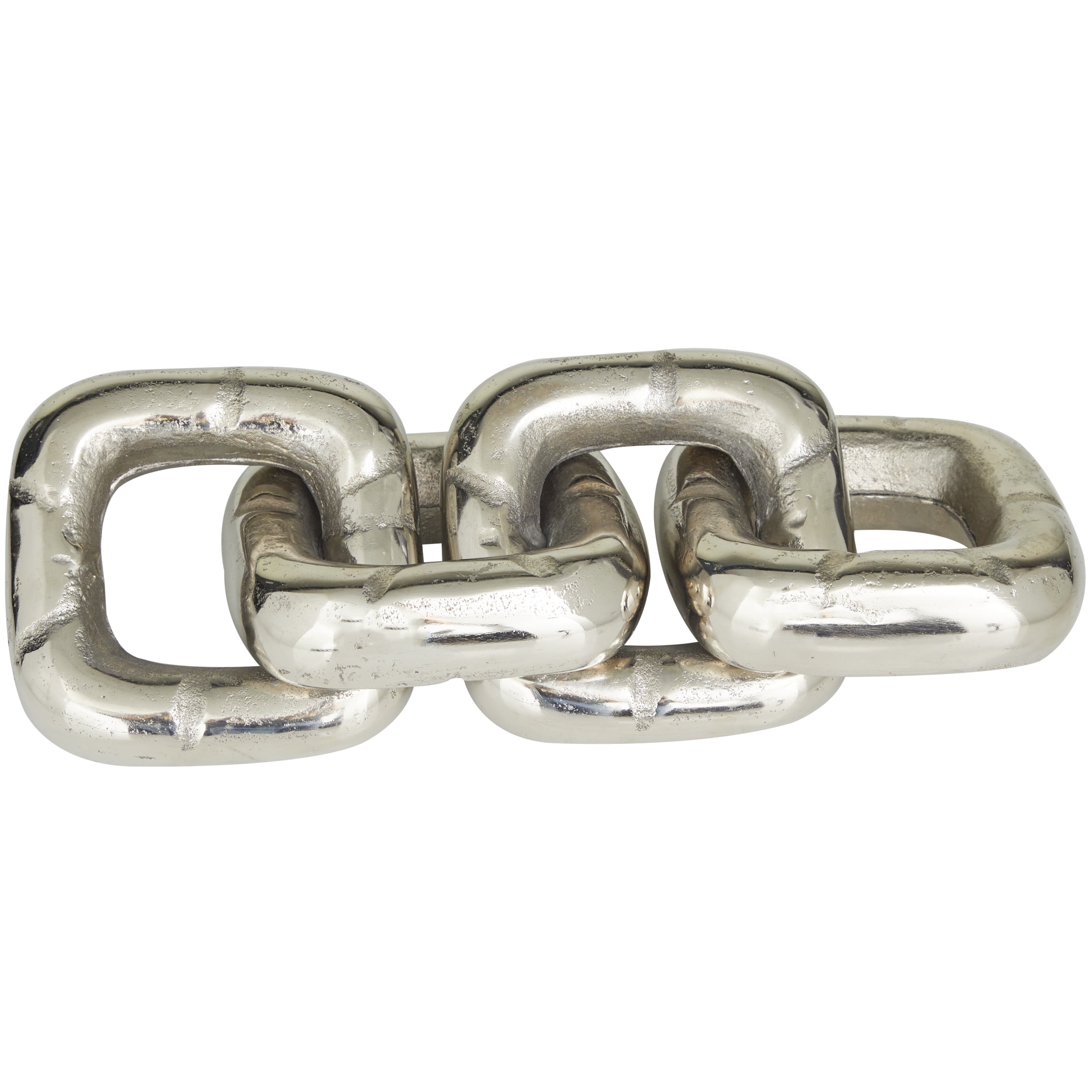 14" x 3" Silver Aluminum Chain Sculpture, by DecMode