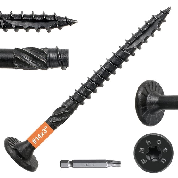 #14 x 3 Wood Structural Lag Screws 54Pcs Star Drive Decking Screws, Rust Resistant Timber Screws for Timber/Log/Landscaping Wood