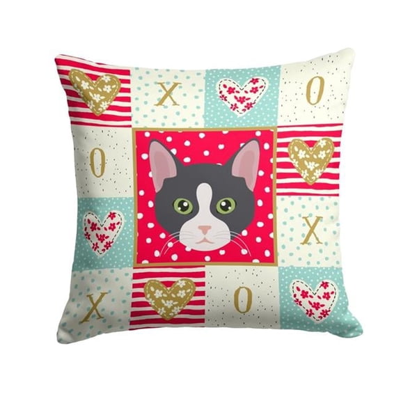 14 x 3 x 14 in. American Polydactyl Cat Love Fabric Decorative Pillow