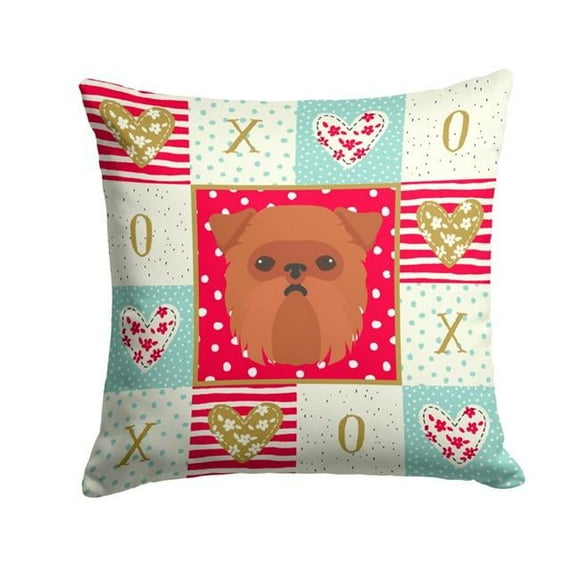 14 x 3 x 14 in. Brussels Griffon Love Fabric Decorative Pillow