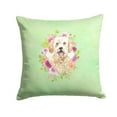 thumbnail image 1 of 14 x 3 x 14 in. Goldendoodle Green Flowers Fabric Decorative Pillow, 1 of 1