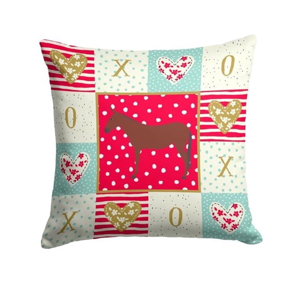 14 x 3 x 14 in. Hinny Horse Donkey Love Fabric Decorative Pillow