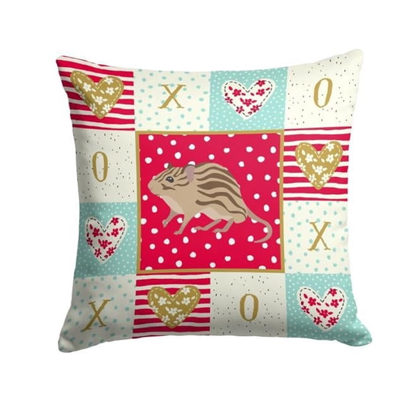 14 x 3 x 14 in. Zebra Mouse Love Fabric Decorative Pillow