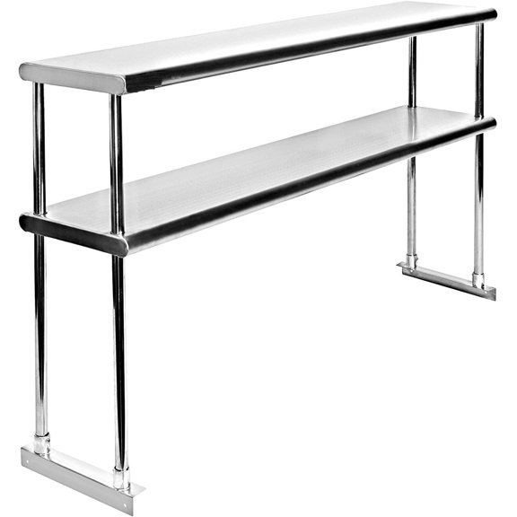 14" x 30" Stainless Steel Double Overshelf  NSF Certified Kitchen Equipment Shelf for Prep Tables