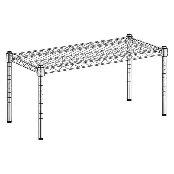 14" x 30" x 14" Wire Storage Shelf, Dunnage Rack, 1 Tier Small Shelf