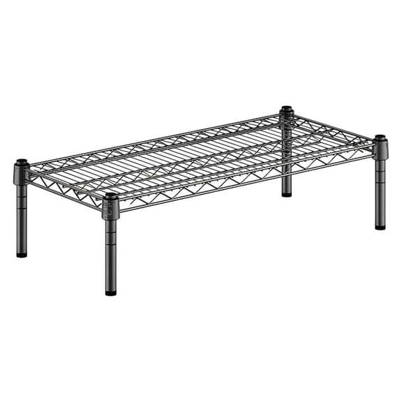 14" x 30" x 8" Black Epoxy Wire Storage Shelf, Dunnage Rack, 1 Tier Small Shelf
