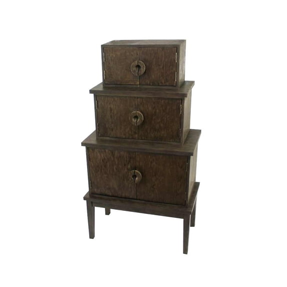 14" x 34" x 60" Brown, Wood, Cabinet