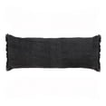 thumbnail image 1 of 14 x 36 in. Solid Color Zippered Rectangular Cotton Throw Pillow, Black - Set of 2, 1 of 1