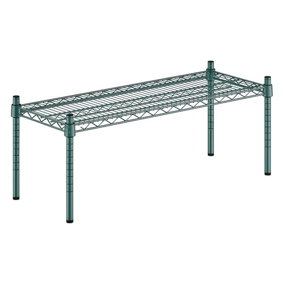 14" x 36" x 14" Green Epoxy Wire Storage Shelf, Dunnage Rack, 1 Tier Small Shelf