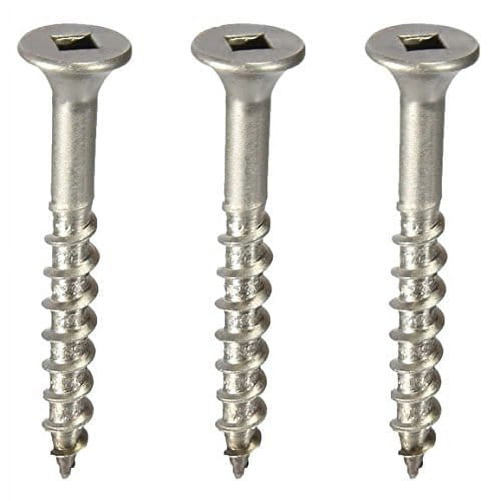 100 Pack #14 X 4" Marine Grade 316 Stainless Steel Deck Screws - Square Drive Bugle Head With Type 17 Point