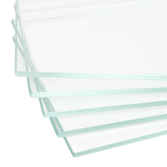 14" x 44" 5-PCS Tempered Glass Shelf, Rectangular Frameless Glass Shelves - 3/16" Thick, Suitable for Bookshelves, Display Cases, Retail Fixtures and Tabletops
