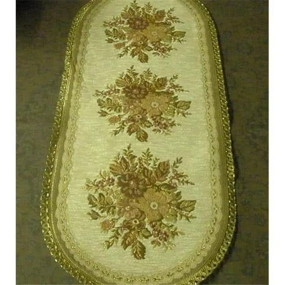 14 x 46 in. Begium Table Runner Anika, Red
