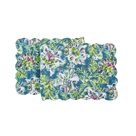 Reversible Herringbone Floral Cotton Table Runner 14" x 51"