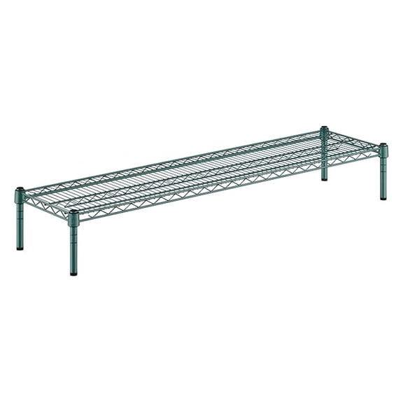 14" x 54" x 8" Green Epoxy Wire Storage Shelf, Dunnage Rack, 1 Tier Small Shelf