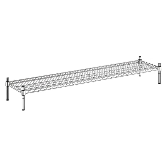 14" x 60" x 8" Wire Storage Shelf, Dunnage Rack, 1 Tier Small Shelf