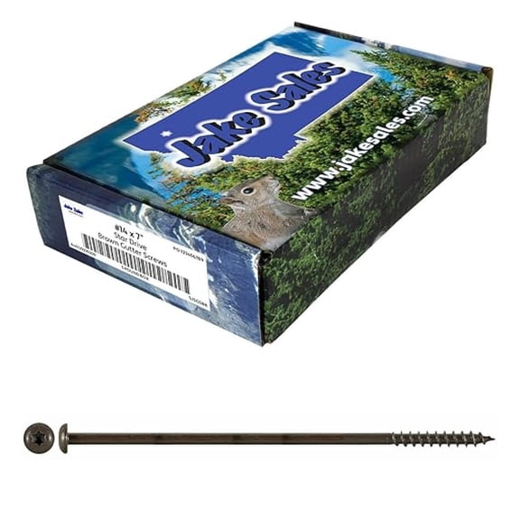 #14 x 7 Ceramic Coated Torx/Star Drive Gutter Screws - Brown - for Fastening Gutters to Wood - T-30 Drive Head - 5 Pounds ~82 Screws