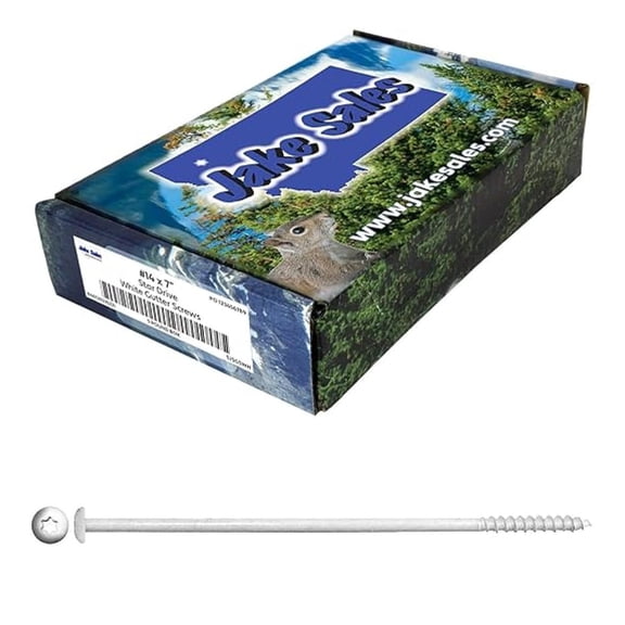 #14 x 7 Ceramic Coated Torx/Star Drive Gutter Screws - White Exterior 5 Pounds Qty ~82 Screws. for Fastening Gutters to Wood - T-30 Drive Head