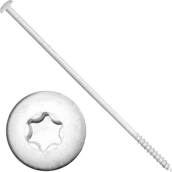 #14 x 7" Ceramic Coated Torx/Star Drive Gutter Screws - White Exterior Coated Gutter Screws - for Fastening Gutters to Wood - Torx/Star T-30 Drive Head (50 Count Gutter Screws)