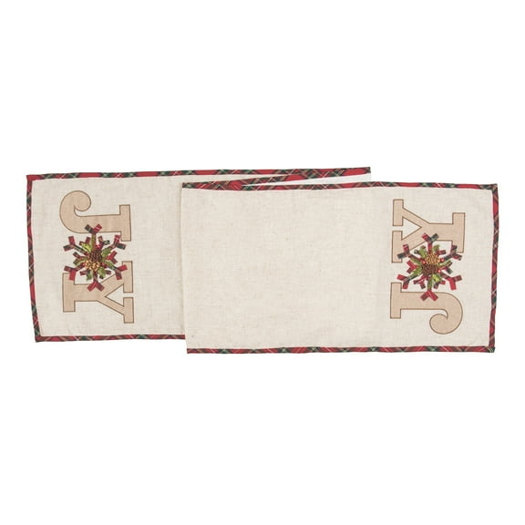 Joy Embroidered Christmas Table Runner
