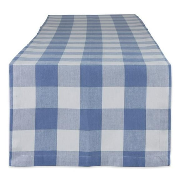14 x 72 in. Stonewash Blue Buffalo Check Table Runner