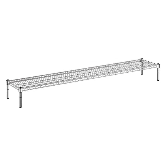 14" x 72" x 8" Wire Storage Shelf, Dunnage Rack, 1 Tier Small Shelf