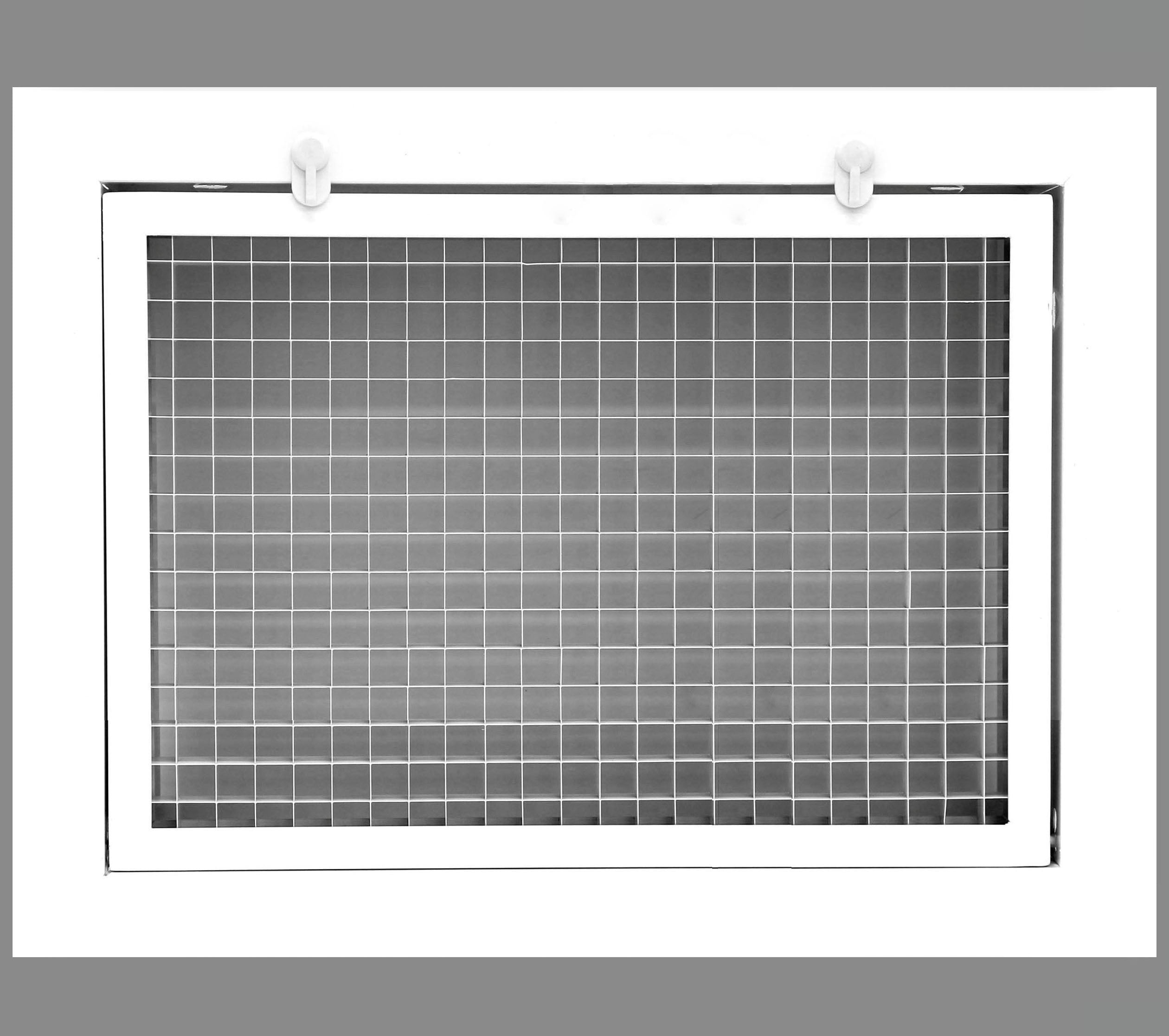 14" x 8" White Aluminum Eggcrate Return Air Filter Grille