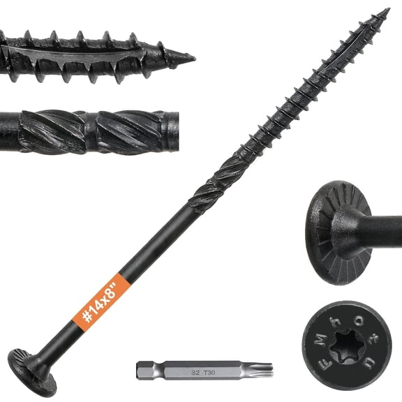 #14 x 8 Wood Structural Lag Screws 54Pcs Star Drive Decking Screws, Rust Resistant Timber Screws for Timber/Log/Landscaping Wood