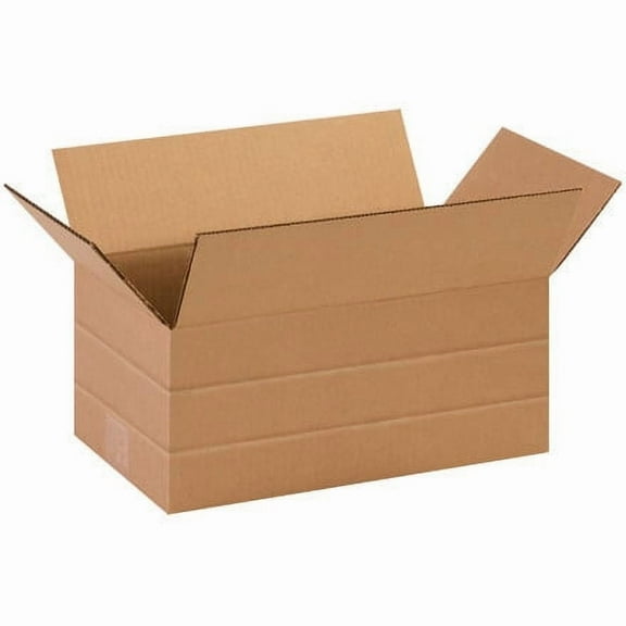14 x 8 x 6 Multi-Depth Kraft Corrugated Boxes Pack of 25