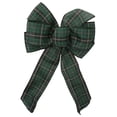 thumbnail image 1 of Northlight Plaid 6-Loop Christmas Bow Decoration - 9" x 14" - Black and Green, 1 of 4